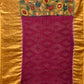 Green and Purple Bandhani Kanchipuram Silk Handloom Saree with Kalamkari Floral Body Design - Global Threads | Swadesiicart