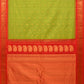 Green and Red Gadwal Silk Handloom Saree with Mango Pallu Design - Global Threads | Swadesiicart