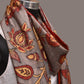 Green and Red Kalamkari Hand Painted Kanchipuram Silk Handloom Dupatta with Floral Design - Global Threads | Swadesiicart