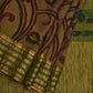 Green Kalamkari Hand Painted Gadwal Silk Handloom Saree with Floral Design - Global Threads | Swadesiicart