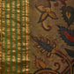 Green Kalamkari Hand Painted Gadwal Silk Handloom Saree with Floral Design - Global Threads | Swadesiicart