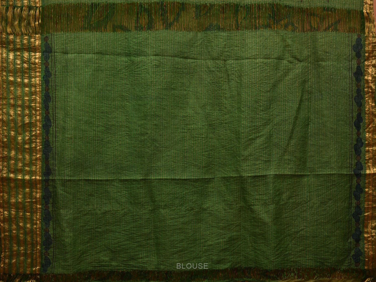 Green Kalamkari Hand Painted Gadwal Silk Handloom Saree with Floral Design - Global Threads | Swadesiicart