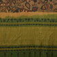 Green Kalamkari Hand Painted Gadwal Silk Handloom Saree with Floral Design - Global Threads | Swadesiicart