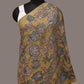 Green Kalamkari Hand Painted Woolen Handloom Dupatta with Floral Design - Global Threads | Swadesiicart