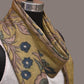 Green Kalamkari Hand Painted Woolen Handloom Dupatta with Floral Design - Global Threads | Swadesiicart