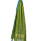 Green Khadi Cotton Handloom Dupatta with Silk Temple Border - Global Threads | Swadesiicart