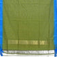 Green Khadi Cotton Handloom Dupatta with Silk Temple Border - Global Threads | Swadesiicart
