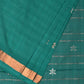Green Khadi Cotton Handloom Saree with Jamdani Body Buta Design - Global Threads | Swadesiicart