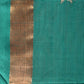 Green Khadi Cotton Handloom Saree with Jamdani Body Buta Design - Global Threads | Swadesiicart