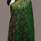 Green Pochampally Ikat Silk Handloom Dupatta with Grill Design - Global Threads | Swadesiicart