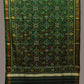 Green Pochampally Ikat Silk Handloom Dupatta with Grill Design - Global Threads | Swadesiicart