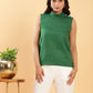 BohoJazz Green Fitted Top with Off-White Trousers Co-ord Set - Swadesiicart
