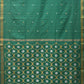 Green Uppada Cotton Handloom Saree with Grill Pallu Design - Global Threads | Swadesiicart