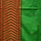 Green Uppada Silk Handloom Saree with Border Design - Global Threads | Swadesiicart