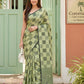 Anaita Green Linen Cotton Woven Saree With Blouse