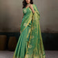 Anaita Green Tissue Silk Woven Saree With Blouse