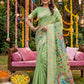 Anaita Green Linen Cotton Woven Saree With Blouse
