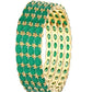Gold-Polished Alloy American Diamond Bangles And Ring Set - The Pari - Swadesiicart