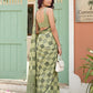 Anaita Green Linen Cotton Woven Saree With Blouse
