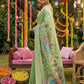 Anaita Green Linen Cotton Woven Saree With Blouse