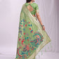 Anaita Green Linen Cotton Woven Saree With Blouse