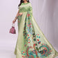 Anaita Green Linen Cotton Woven Saree With Blouse
