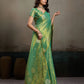 Anaita Green Tissue Silk Woven Saree With Blouse