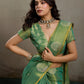 Anaita Green Tissue Silk Woven Saree With Blouse