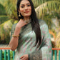 Anaita Green Woven Design Pure Kanjivaram Soft Satin Silk Saree With Blouse
