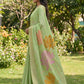 Anaita Green Linen Saree With Blouse Piece