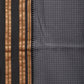 Grey Bamboo Cotton Saree with Checks Design - Global Threads | Swadesiicart
