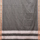 Grey Bamboo Cotton Saree with Checks Design No Blouse - Global Threads | Swadesiicart