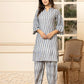Yufta Grey Cotton Ikat Co-Ord Set - Swadesiicart