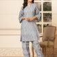 Yufta Grey Cotton Ikat Co-Ord Set - Swadesiicart