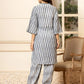 Yufta Grey Cotton Ikat Co-Ord Set - Swadesiicart