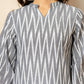 Yufta Grey Cotton Ikat Co-Ord Set - Swadesiicart