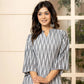 Yufta Grey Cotton Ikat Co-Ord Set - Swadesiicart