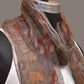 Grey Kalamkari Hand Painted Organza Stole with Floral Design - Global Threads | Swadesiicart