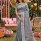 Anaita Grey Linen Cotton Woven Saree With Blouse