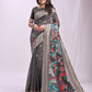 Anaita Grey Linen Cotton Woven Saree With Blouse