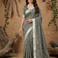 Anaita Grey Linen Cotton Zari Work Saree With Blouse