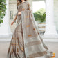 Anaita Grey Linen Embroidery Saree With Blouse