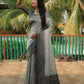 Anaita Grey Woven Design Pure Kanjivaram Soft Satin Silk Saree With Blouse
