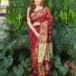 Exclusive Collection Beautiful Brown Pure Cotton Woven Handloom Saree With Running Blouse Piece - Swadesiicart
