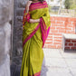 Very Much Indian Handloom Cotton Viscose Ilkal Saree - Bright Green | Swadesiicart