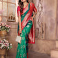 Joban Fashion Green Banarasi Soft Silk Woven Saree | Swadesiicart