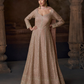 Anaita Beige Real Georgette Stitched Anarkali Suit with Embroidery & Sequence Work