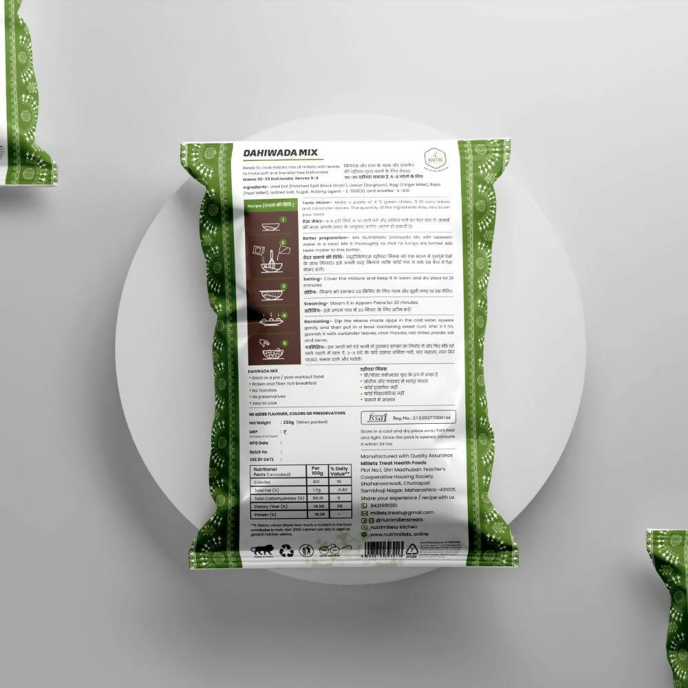 NutriMillets Dahiwada Mix - Swadesiicart
