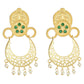 Joban Fashion Women Matte Gold Brass Earrings | Swadesiicart