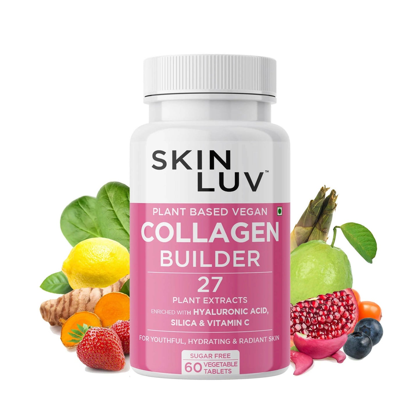 SkinLuv Plant Based Vegan Collagen Builder Sugar Free Veg Tablets - Swadesiicart